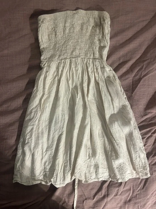 Urban Outfitters White Smocked Halter Mini Dress - Picture 3 of 4